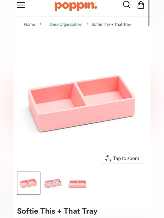 Poppin Softie This + That Tray, Blush, Preloved, Desktop Organizer - Picture 4 of 6